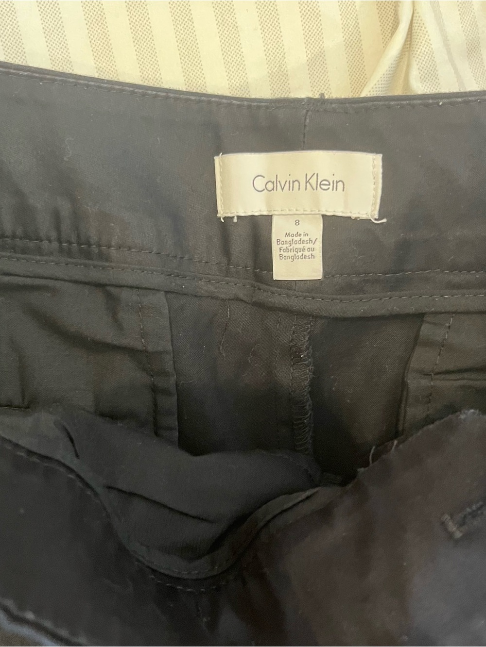 Calvin Klein Shorts Bundle Womens Size 8 Black Cotton Stripes Dressy Preppy - Picture 3 of 13